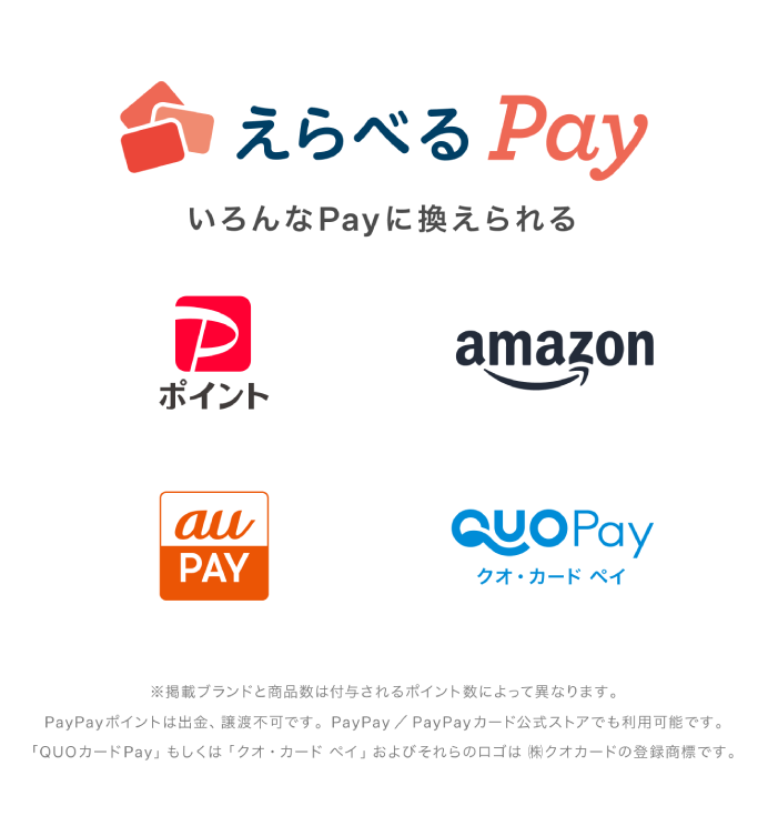 えらべるPay いろんなPayに換えられる