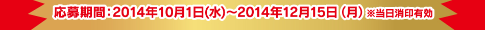 応募期間：2014年10月1日(水)〜2014年12月15日（月）※当日消印有効